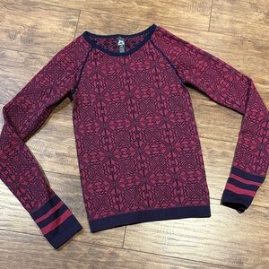 RBX pink/Red and Navy Geometric Long Sleeve Tee